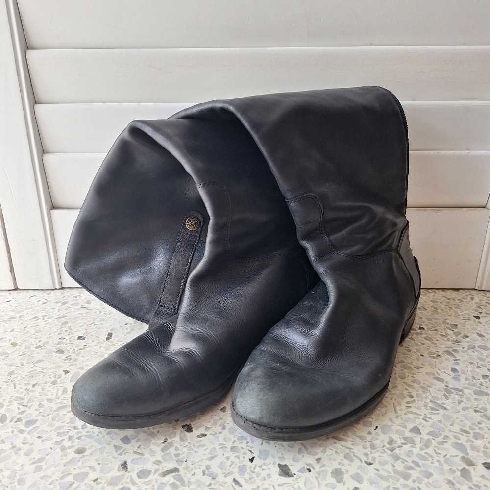 Sam Edelman Leather Knee High Low Heel Boots